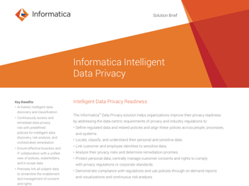 Informatica Intelligent Data Privacy