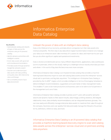 Informatica Enterprise Data Catalog